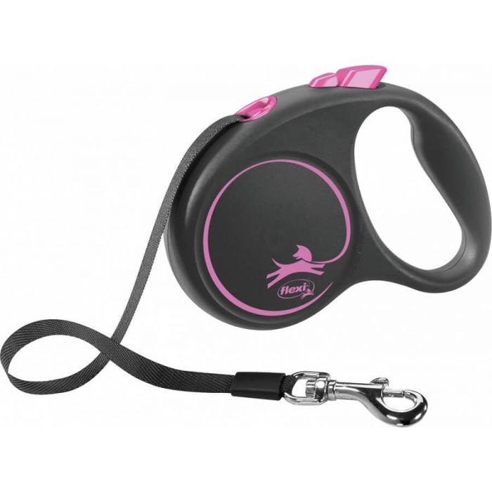 Flexi Black Design Поводок-лента L-розовый 5 м