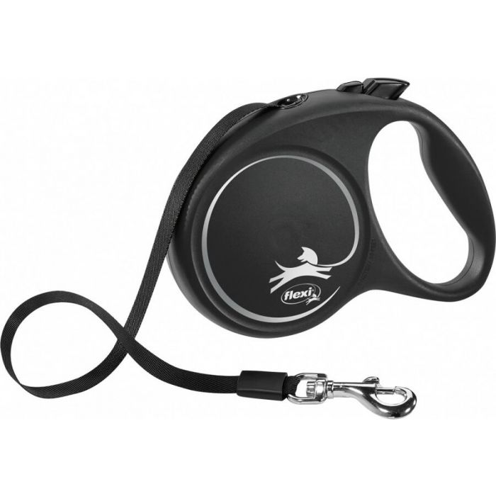 Flexi Black Design Поводок-лента М черный 5 м