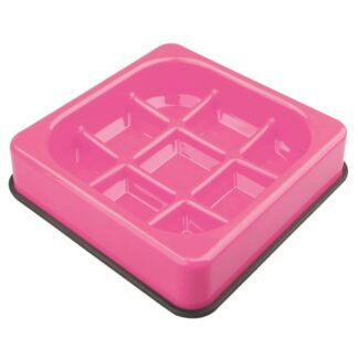 M-pets Вафельная чаша Anti-Glutton Checkered Pink