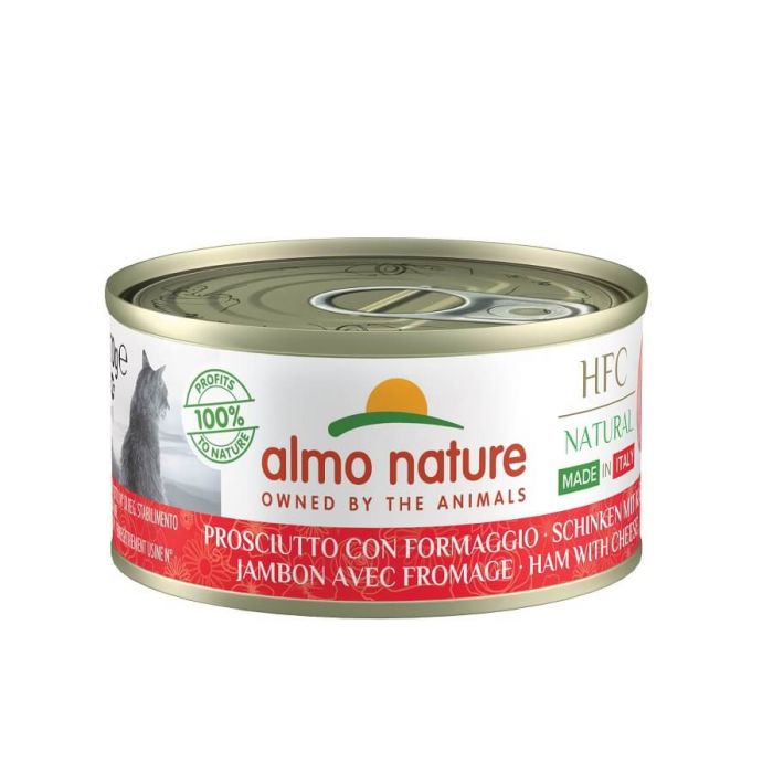 Almo Nature Chat Натуральный ГФУ без зерна Сделано в Италии Ветчина с пармезаном 24 x 70 г