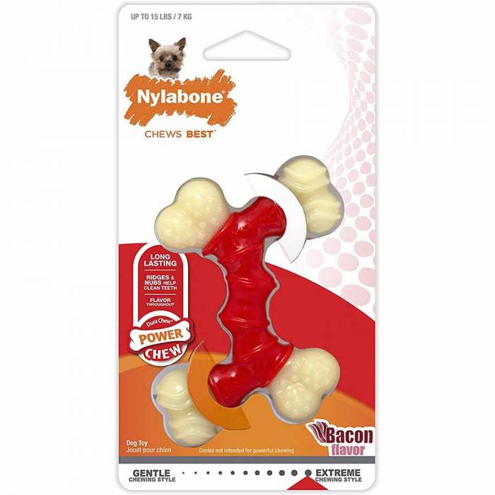 Nylabone Power Chew Double Bone Bacon Bone XS