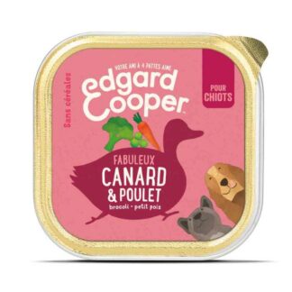 Edgard & Cooper Корм для щенков с курицей и уткой, 18 x 300 г