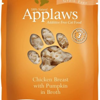 Applaws Natural Wet Cat Food, Chicken Breast and Pumpkin In Broth Pouch 70 g