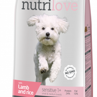 Nutrilove sensitive lamb&rice small/medium 1,6 kg