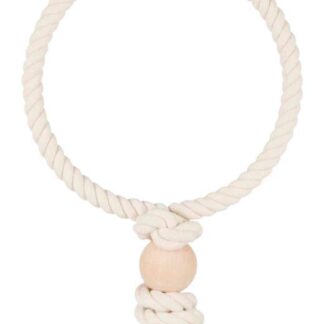 Rope ring with wooden block, ø 24 cm