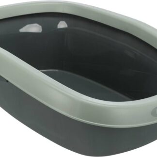Be Eco Carlo cat litter tray, with rim, 31 × 14 × 43 cm, anthracite/grey-green