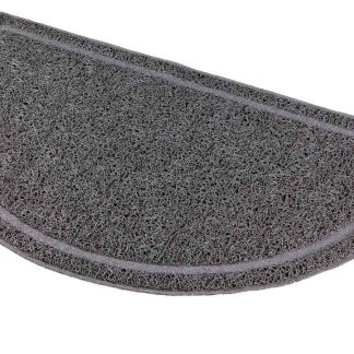 Cat litter tray mat, semi-circular, PVC, 59 × 35 cm, anthracite