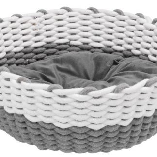 Nabou basket, round, rope, ø 55 cm, grey/white
