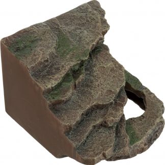 Corner rock with cave and platform, rain forest, 16 × 12 × 15 cm