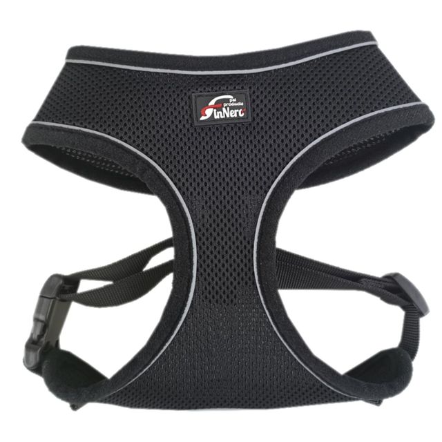 Finnero Light helkivad koera traksid XS, must