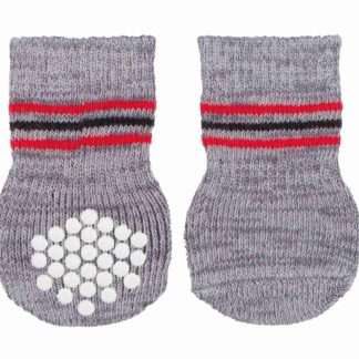Dog socks, non-slip, L, 2 pcs., grey