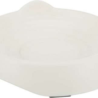 Bowl, flat, cat head, melamine, 0.25 l/ø 17 cm, white