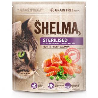 Shelma Grain Free, For sterilised cats rich in fresh salmon 750g