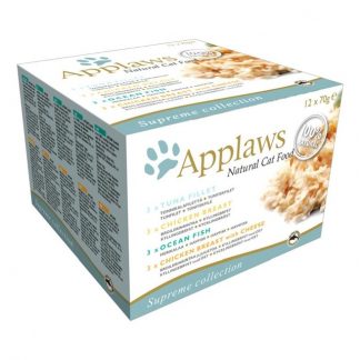 Applaws Natural Wet Cat Food, Multipack Fish and Chicken Mixed Selection 12x70 g
