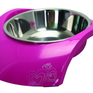 Rogz 2-in-1 Medium 350ml Luna Dog Bowl, Pink