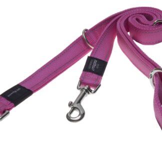Rogz Utility Small 11mm Nitelife Multi-Purpose Dog Lead, Pink Reflective