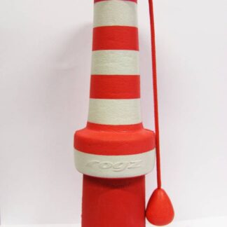 Rogz Lighthouse Large 250mm Dog Fetch Toy, Red and White