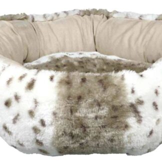 Leika bed, round, ø 50 cm, beige-white/beige