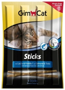 GIMCAT STICKS kabanosy z łososiem i pstrągiem dla kotów 4szt