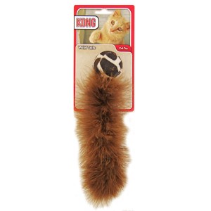 KONG®  Wild Tails - zabawka dla kota Grzechocząca piłka z piórkiem