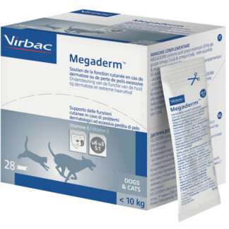 MEGADERM SUPPLEMENTO GATTI E CANI INFERIORI A 10 KG SCATOLA DA 28 SACCHETTI MONODOSE 4 ML