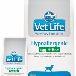 Vet Life Hipoallergenic Egg and Rice Dog Pack of 1 x 12 kg