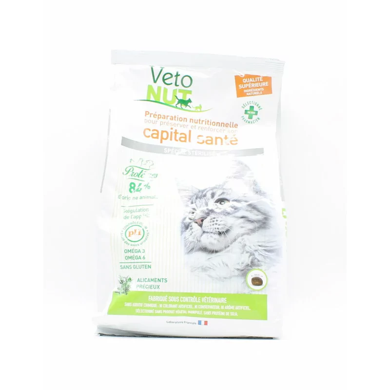 Veto Nut Préparation Nutritionnelle Capital Santé Croquette Chats Stérilisés 1kg