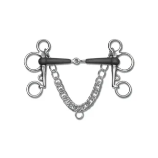 Mors Pelham Waldhausen En Caoutchouc Simple Brisure