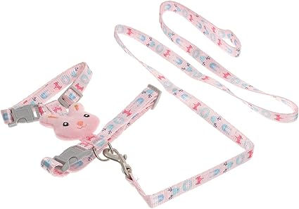 CIYODO Leine Haustier Geschirr Frettchengurt Traktionsgurt für Haustiere Hund Reiseweste pet Supplies katzenseil laufweste Traktionsgeschirr für Kätzchen Katzen-Traktionsseil Nylon Rosa