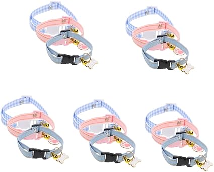 minkissy 15 Pcs cat collar Dog training Collars cat bandana scarf kitten collar Cotton dog collar cat training collar puppy dog collar pet neck collar portable cotton polyester cat chain
