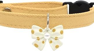 Kitten Bow Tie Collar, Adjustable Dog Collar Bow, Comfortable Ribbon Collars for Soft Cute Pet Bowtie Accessories Cats, Kittens, and Medium Dogs 20-30 cm