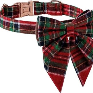 Dog Bow Tie, Dog Collar, Dog Bow Tie Collar, Classic Plaid Bowknot Pet Collars, Adjustable Holiday Bow Tie Dog Collars for Puppy, Cat, Boy and Girl Pets, Cute Pet Accessories
