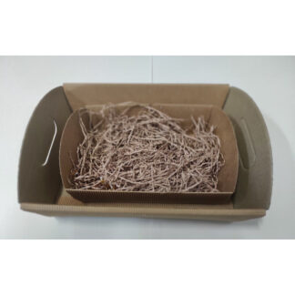 Basket in uncovered cardboard, Havana colour, 43X30X11 cm