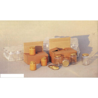 Cardboard box for six 500 g jars with partitions