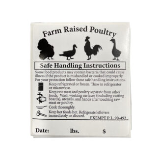 Food Safety Label & Zip Ties