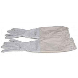 White leather gloves
