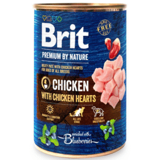 BRIT PREMIUM BY NATURE КУРИЦА И СЕРДЦА 400 Г БАНКА Влажный корм для собак без зерна с курицей