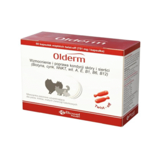 Biowet Puławy OLDERM 60 КАПСУЛ для улучшения состояния кожи и шерсти собак, кошек и пушных зверей