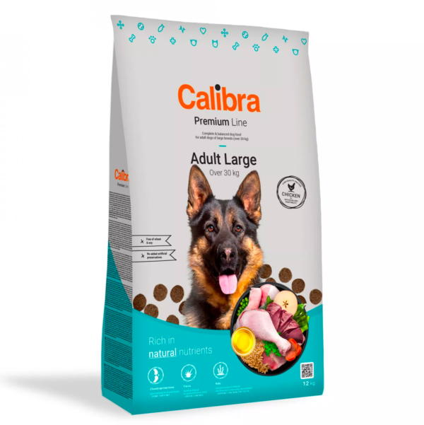 Корм Calibra DOG PREMIUM ADULT LARGE с курицей для взрослых собак крупных пород