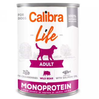 Calibra DOG LIFE ADULT WILD BOAR WITH CRANBER 400 г легкоусвояемый, беззерновой, влажный корм с олениной и клюквой для собак