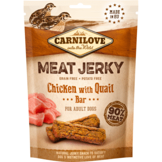 Батончик Carnilove JERKY CHICKEN WITH QUAIL 100 г протеиновый с курицей и перепелами для собак