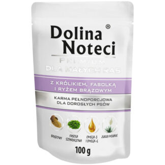 Dolina Noteci ПРЕМИУМ-КОРМ ДЛЯ МЕЛКИХ ПОРОД С КРОЛИКОЙ, ФАСОЛЬЮ И КОРИЧНЕВЫМ РИСОМ, ПАКЕТ 100 Г