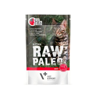 Vet Expert RAW PALEO CAT KITTEN BEEF 100 г влажный корм с говядиной для котят
