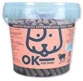 OK FOR DOGS Barrette di bue/pollo/agnello o salmone con riso snack e premio sano per cani - Barattolo con manico e chiusura 800 gr (agnello e riso)