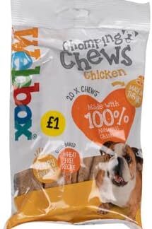 Webbox Dog Chomping Chews Treats Chicken 200g – Scatola da 12 (Prezzo contrassegnato)