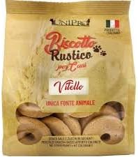 Biscotti per Cani Rustico, biscotti per cani adulti di tutte le taglie, gusto Vitello, senza sale e zuccheri | 2 confezioni da 300 grammi l’una.