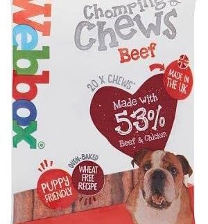 Webbox Dog Chomping Chews Treats Beef 200g - Confezione da 10