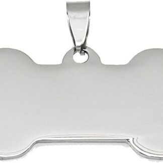 Acciaio inossidabile sospeso 316L UNISEX 4 cm. Osso per cani liscio - personalizzabile - registrazione inclusa nel prezzo