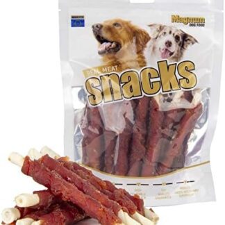 MAGNUM DOG FOOD - Specialità di carne naturale a base di carne d'anatra su involtini di manzo, rotoli da masticare con carne d'anatra 250 g