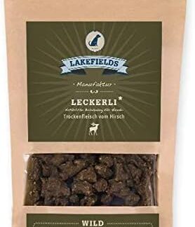 Lakefields MANUFAKTUR - Snack a base di carne secca, 150 g, dimensioni: 4 x 150 g